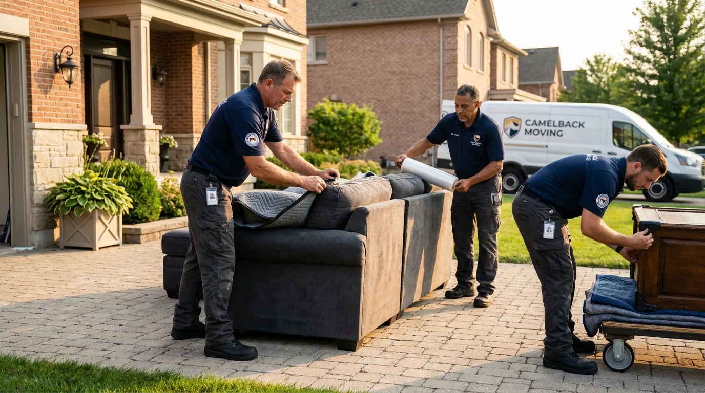 Large estate moving crew wrapping furniture in Interlachen, FL